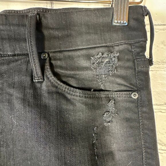 MOTHER Jeans The Looker Ankle Fray 29 Black Guilty as Sin Stretch Made USA - Picture 5 of 16